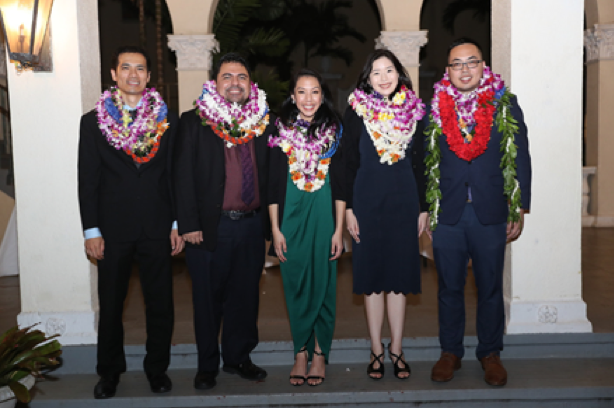2019 Graduates (From L-R):  Li-Hsieh Chen, MD; Dan Moreno, MD; Valynn Pham, MD; Maegan Doi, MD; Henry Lew, MD